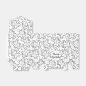 かわいい黒と白のクリスマスジンジャーブレッド フェイバーボックス (折り畳みなし)