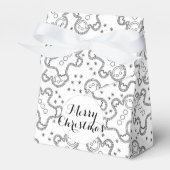 かわいい黒と白のクリスマスジンジャーブレッド フェイバーボックス (正面サイド)