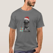 かわいい黒と白のコックパプピークリスマスサン Tシャツ (正面)