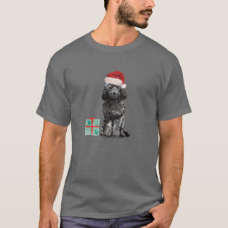 かわいい黒と白のコックパプピークリスマスサン Tシャツ