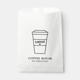 かわいい黒と白のコーヒーカップ カフェ フェイバーバッグ
