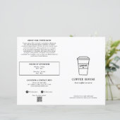 かわいい黒と白のコーヒーカップ カフェ メニュー (スタンド正面)