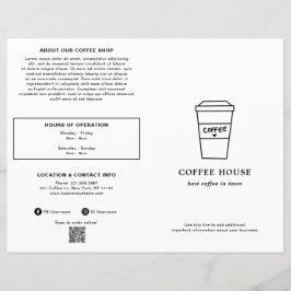かわいい黒と白のコーヒーカップ カフェ メニュー