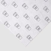 かわいい黒と白のコーヒーカップ コーヒーショップ 薄葉紙 (詳細)