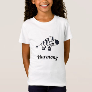 かわいい黒と白のシマウマのキャラクターデザイン Tシャツ