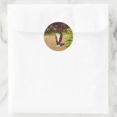 かわいい黒と白のタキシード猫の写真 ラウンドシール (バッグ)