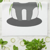 かわいい黒と白のパンダを竹に キッチンタオル (折り畳み)