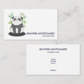 かわいい黒と白のパンダを竹に 名刺 (正面/裏面)