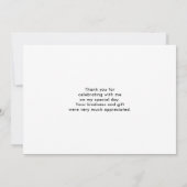 かわいい黒と白のパンダ竹の中 サンキューカード (裏面)