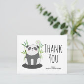 かわいい黒と白のパンダ竹の中 ポストカード (スタンド正面)