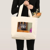 かわいい黒と白の子猫 ラージトートバッグ (正面(商品))