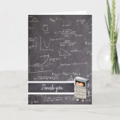 かわいい黒と白の数学の方程式電卓少年 サンキューカード (正面)