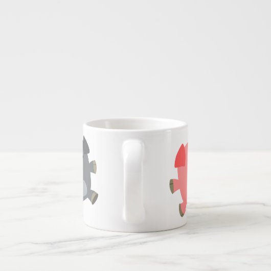 かわいい黒と白の漫画の豚エスプレッソマグ エスプレッソカップ (裏面)