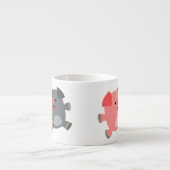 かわいい黒と白の漫画の豚エスプレッソマグ エスプレッソカップ (正面)