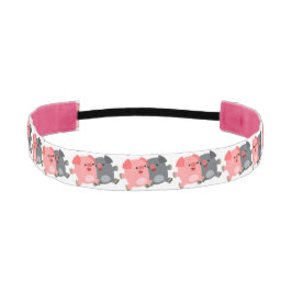 かわいい黒と白の漫画ピッグヘッドバンド アスレチックヘッドバンド