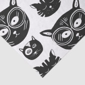 かわいい黒と白の猫の顔柄 薄葉紙 (詳細)