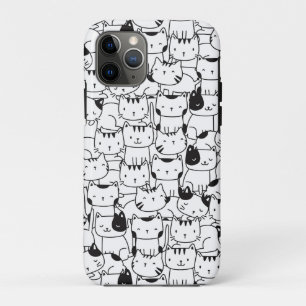 かわいい黒と白の猫 iPhone 11 PROケース