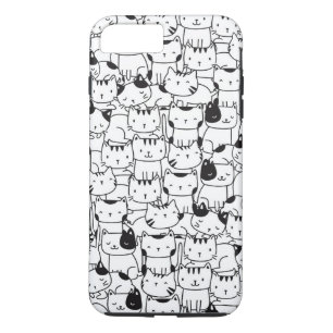 かわいい黒と白の猫 iPhone 8 PLUS/7 PLUSケース