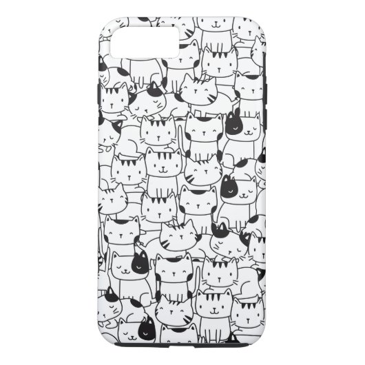 かわいい黒と白の猫 Case-Mate iPhoneケース (裏面)