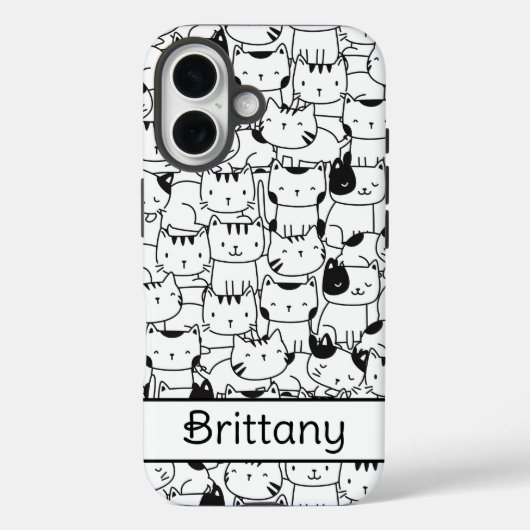かわいい黒と白の猫 Case-Mate iPhoneケース (裏面)