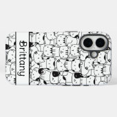 かわいい黒と白の猫 Case-Mate iPhoneケース (裏面 (横))