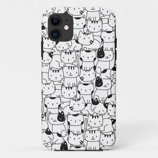 かわいい黒と白の猫 Case-Mate iPhoneケース (裏面)