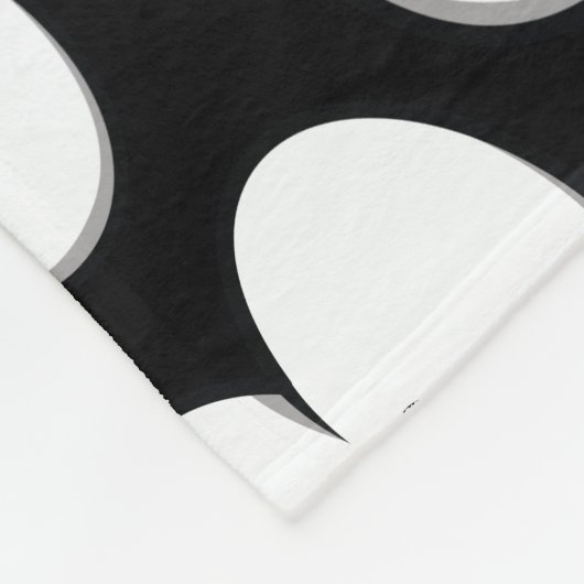 かわいい黒と白の目のパタ不気味ーンのハロウィン フリースブランケット (角)