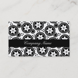かわいい黒と白の花の名刺 名刺