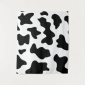 かわいい黒と白の農場乳牛プリント タペストリー (正面)