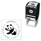 かわいい黒と白の返品ラベル セルフインキングスタンプ (インサイチュ)