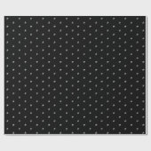 かわいい黒と白の雪の結晶パターンホリデー ラッピングペーパー (フラット)