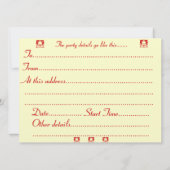 かわいい黒と茶色の子犬のクリスマスパーティー 招待状 (裏面)