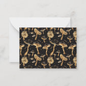 かわいい黒と金ゴールドのパターパーソナライズされたン ノートカード (裏面)