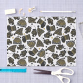 かわいい黒と金ゴールドの帽子とミッテンスのクリスマス 薄葉紙 (クラフト)