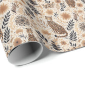 かわいい黒と金ゴールドヒョウ ラッピングペーパー (ロールコーナー)