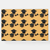 かわいい黒と黄色の卒業キャップパターン写真 ゲストブック (裏面)