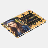 かわいい黒と黄色の卒業キャップパターン写真 ゲストブック (コーナー)