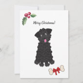 かわいい黒のおもちゃプードル犬カスタマイズ シーズンカード (正面)