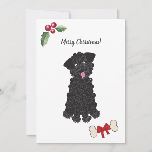 かわいい黒のおもちゃプードル犬カスタマイズ シーズンカード (正面)