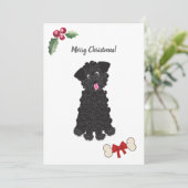 かわいい黒のおもちゃプードル犬カスタマイズ シーズンカード (スタンド正面)