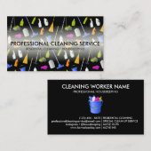 かわいい黒のクリーニングサービスアイコン 名刺 (正面/裏面)