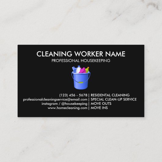 かわいい黒のクリーニングサービスアイコン 名刺 (裏面)