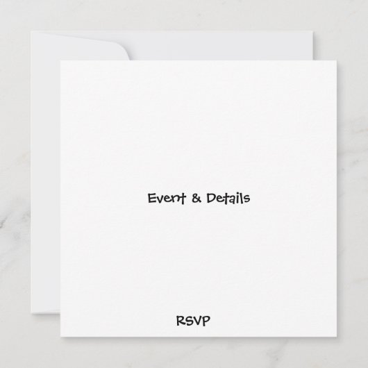 かわいい黒のトイプードル © パーソナライズパーティー招待状 招待状 (裏面)