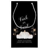 かわいい黒のトリックまたはカボチャのハロウィーンを治療 スモールペーパーバッグ (裏面)