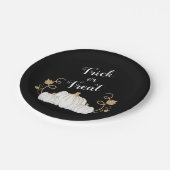 かわいい黒のトリックまたはカボチャのハロウィーンを治療 ペーパープレート (アングル)