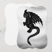かわいい黒のドラゴン招待状 招待状 (正面/裏面)