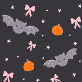 かわいい黒のハロウィン コウモリ柄ファスナーポーチ アクセサリーポーチ