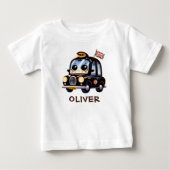 かわいい黒のロンドンタクシー ベビーTシャツ (正面)