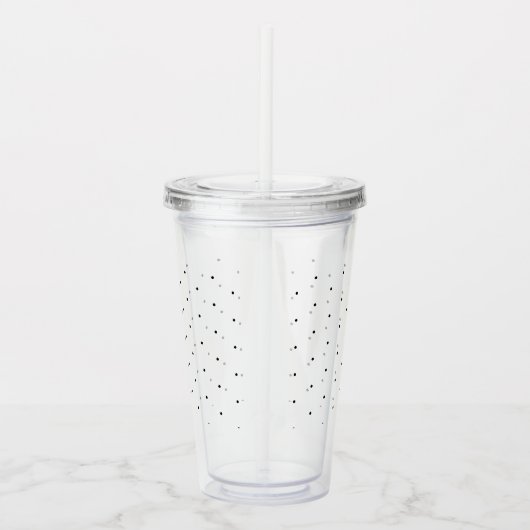 かわいい黒の小さな水玉模様のパタエレガントーン アクリルタンブラー (右)
