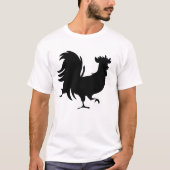 かわいい黒の幸運の雄鶏 Tシャツ (正面)